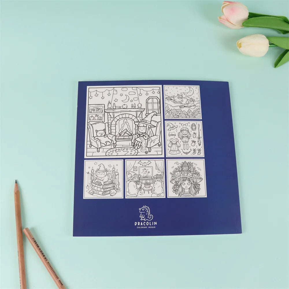 Spooky Cuties Simple Picture Books 40 Sheets Coloring Pages With Easy Large Print Home School Accessories For Teens Kids