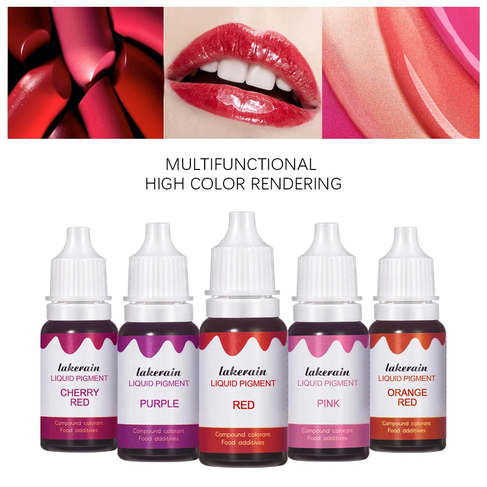 10ml Lip Gloss Liquid Pigment Flavor Essence Oil Drop for Clear Lip Gloss Base Gel Lip Glaze Odorless Moisturizing Lipgloss Base