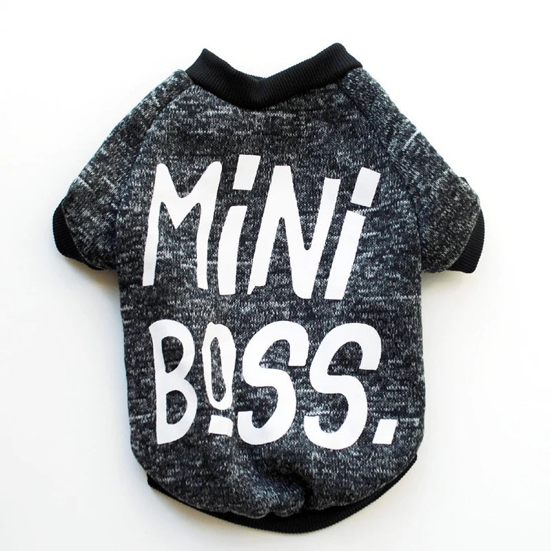 Winter Fleece Pet Dog Clothes Fashion Letter Print Cats Dogs Sweater Chihuahua Clothing French Bulldog Coat Jacket Pet Outfit