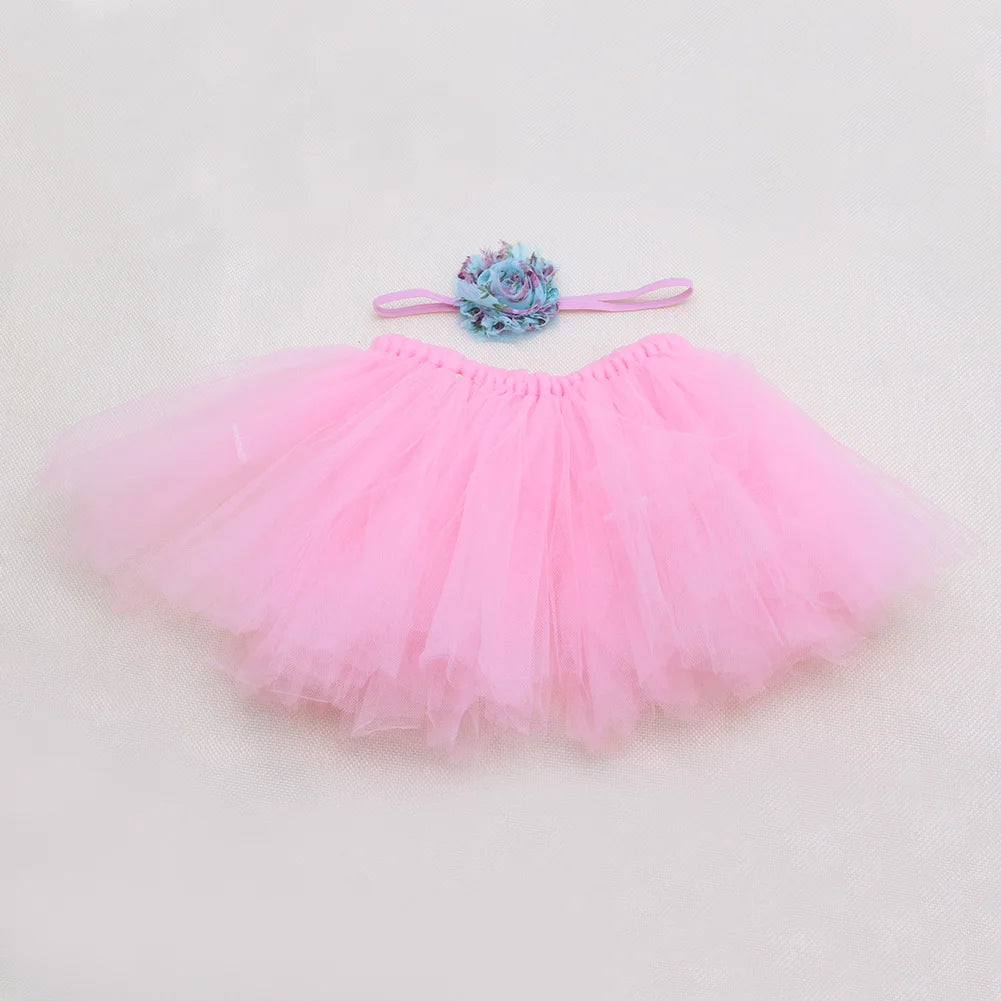 New Cute Toddler Newborn Baby Girl Tutu Skirt & Headband Photo Prop Costume Outfit