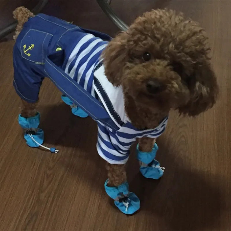 4pcs/set Waterproof Winter Pet Dog Shoes Anti-slip Rain Snow Boots Footwear Thick Warm For Small Cats Puppy Dogs Socks Booties