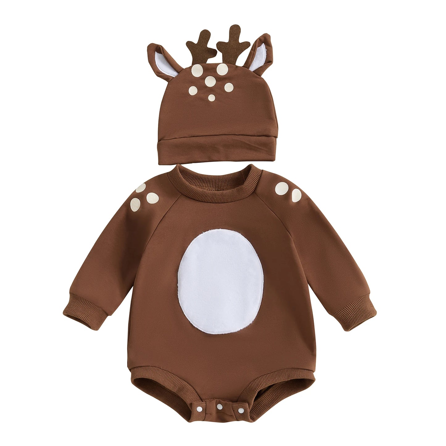 ma&baby 0-18M Christmas Newborn Infant Baby Boy Girl Romper Deer Costumes Cute Jumpsuit+ Hat Long Sleeve Xmas Outfits