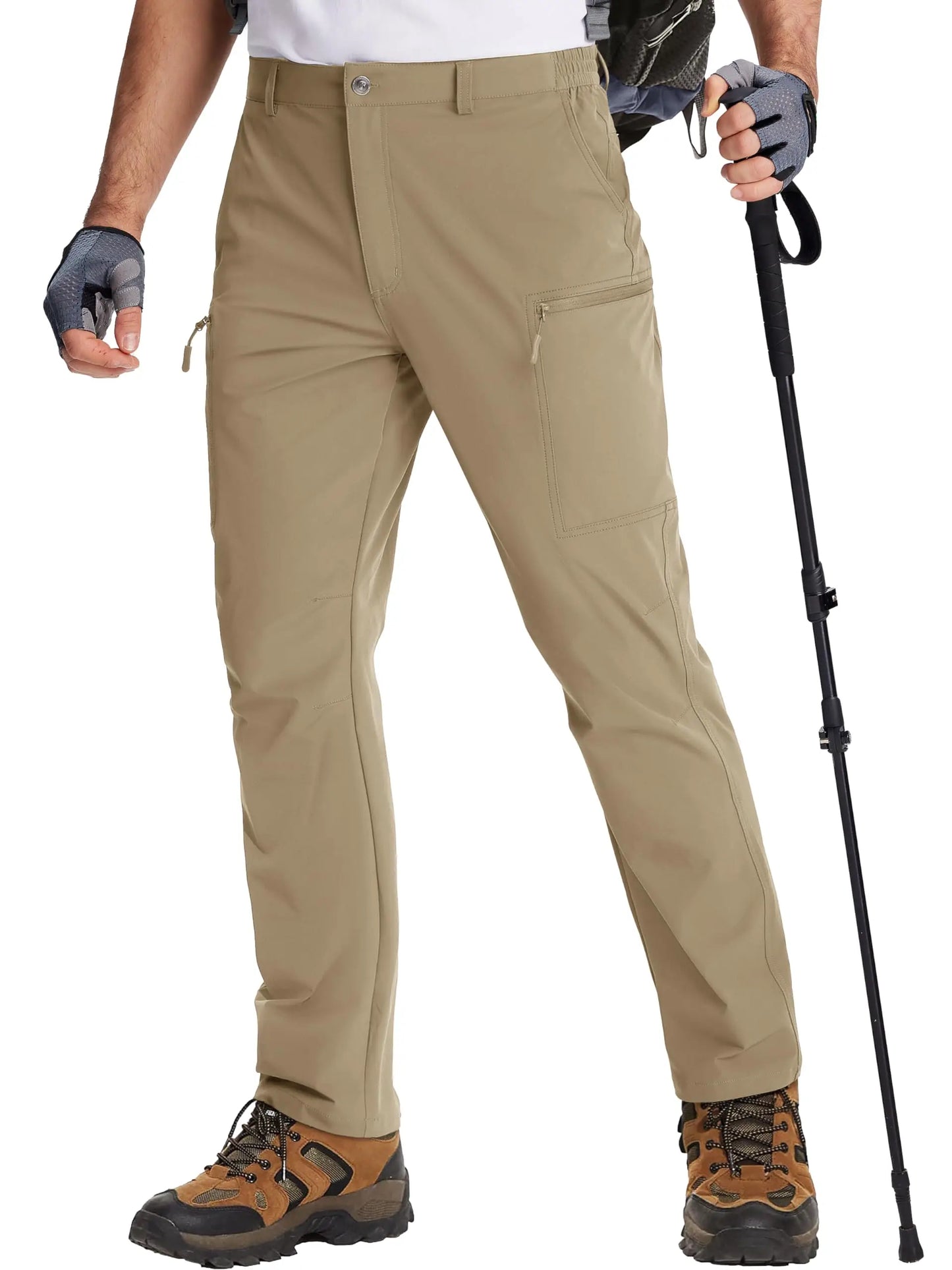 TACVASEN Waterproof Lightweight Hiking Pants Mens Ripstop Quick Dry Cargo Work Pant Outdoor Trekking Hard-wearing Trousers Male