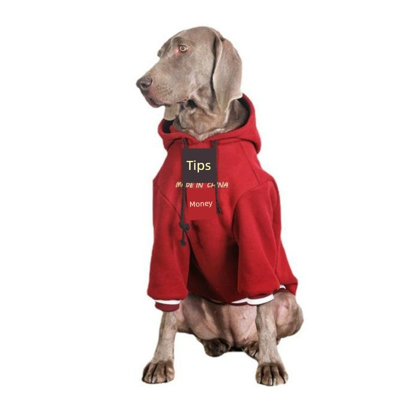 New Year Festive Dog Hoodie Winter clothes Large and Medium Sized Dog Golden Retriever Labrador Samoye Thickened Warm Hooded