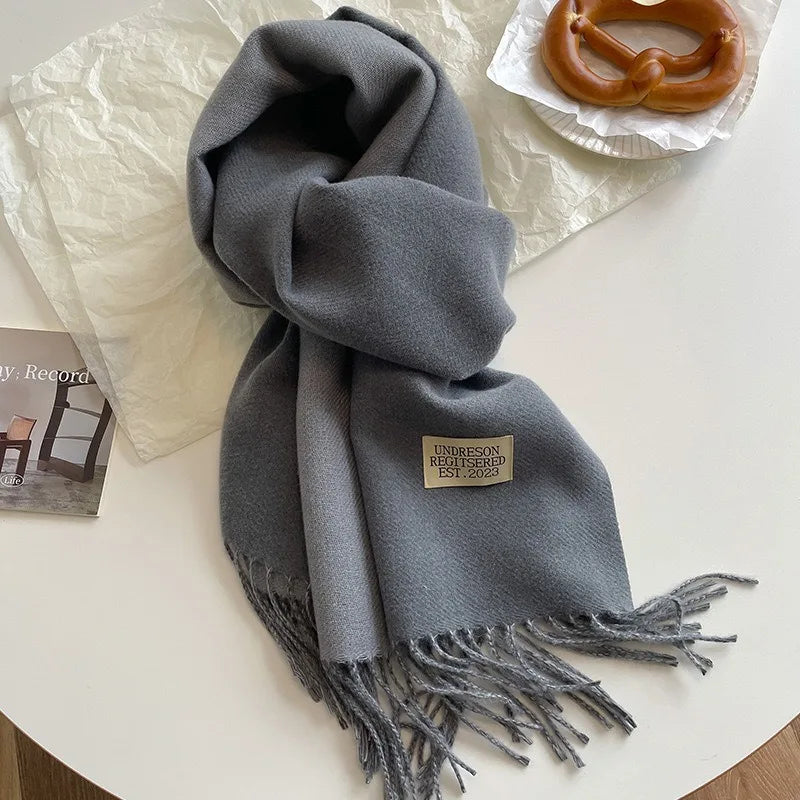 Ladies Scarf Women's Winter Scarves Black Scarf Warm Cashmere Red Black Scarf