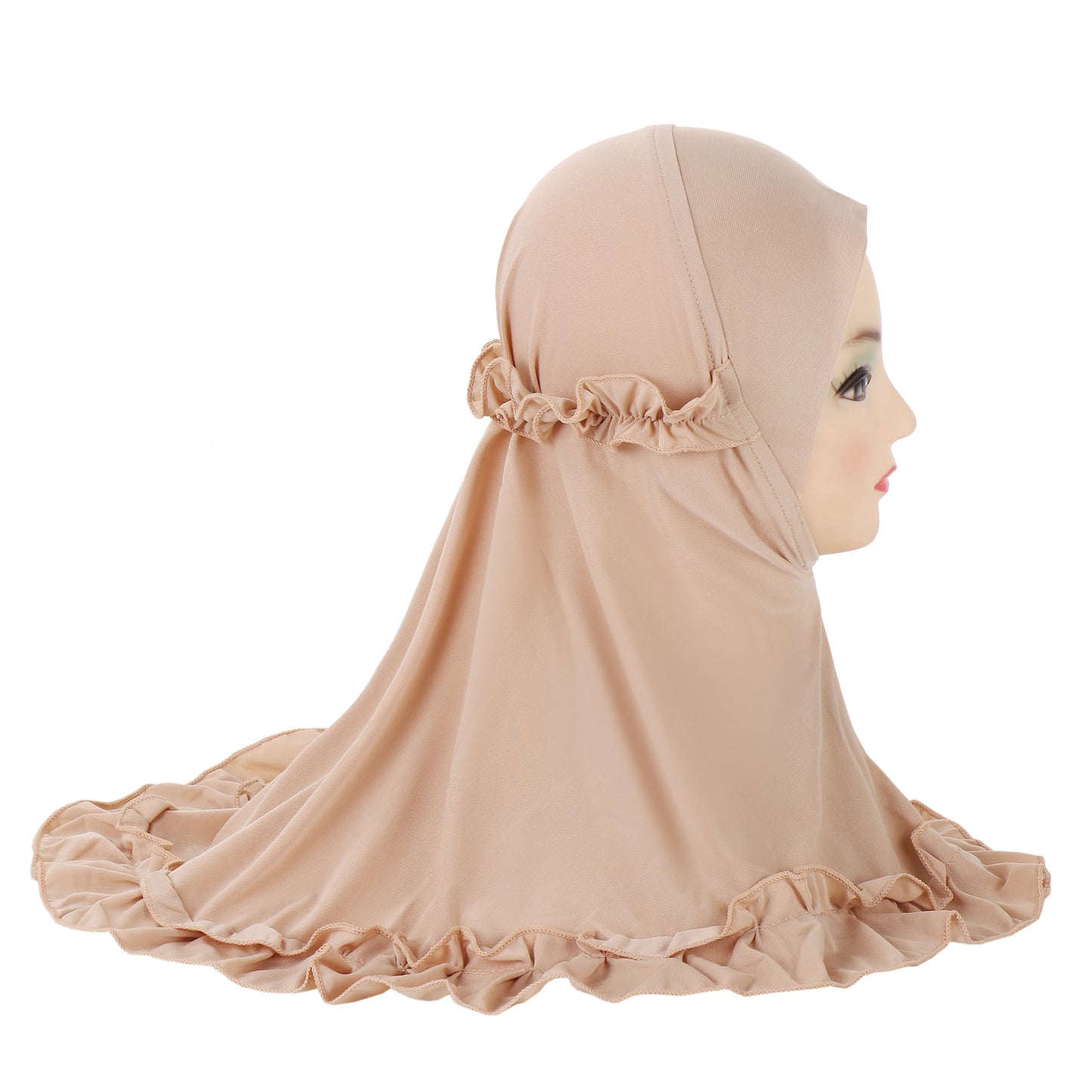 Beautiful Fit 3-6 Years Old Girls Cute Hijab Head Scarf With Crinkles Baby Muslim Shawl Turban Caps