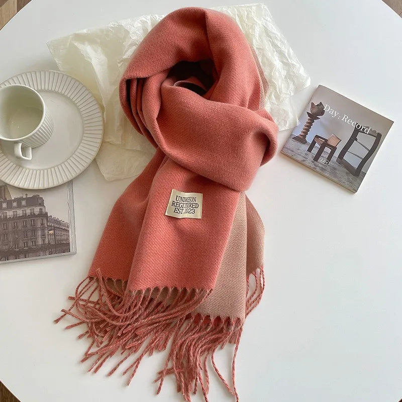 Ladies Scarf Women's Winter Scarves Black Scarf Warm Cashmere Red Black Scarf