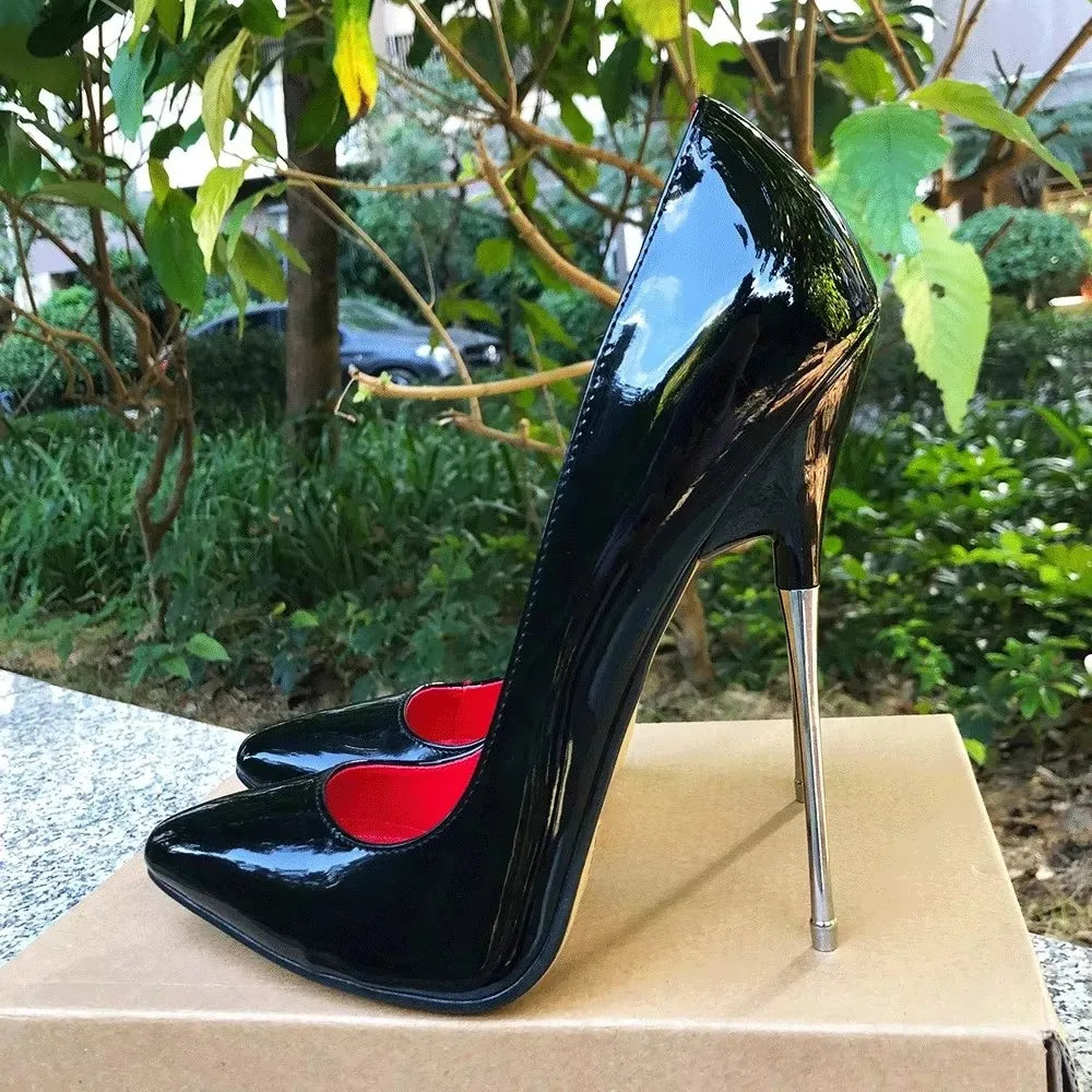 Customize Newly 16cm Extreme Metal High Heels Stilettos Sexy Women Black Red inside Pumps Party Unisex Man Shoes Crossdresser
