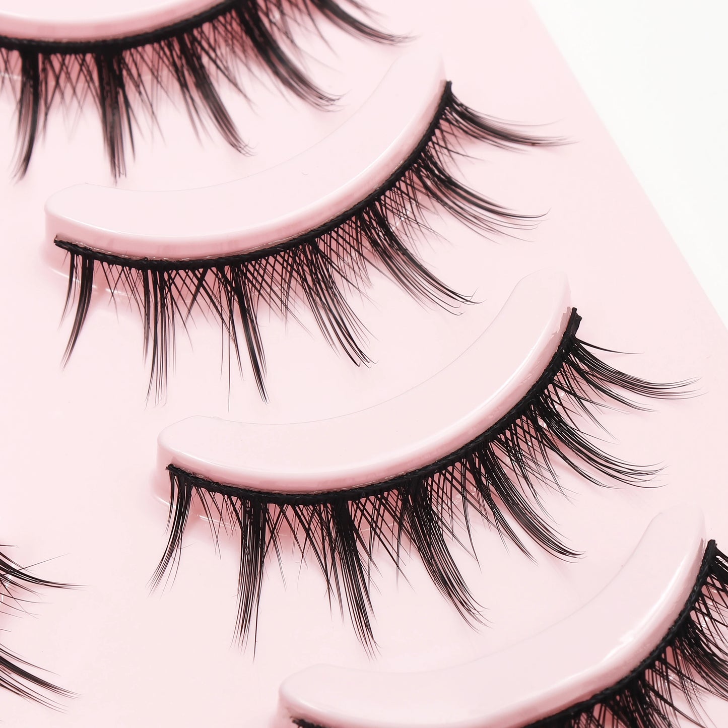 DINGSEN Fake Eyelash Anime Lashes 5 Pairs Little Devil Eyelashes Natural Daily Makeup Manga Eyelashes Clear Band Eyelashes