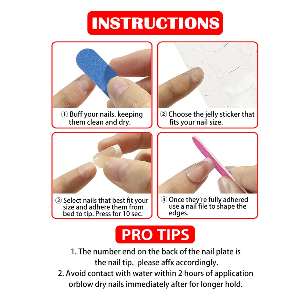 24Pc/Set Long Ballet Pink French Heart Geometric Cat Cartoon Patterns Printed Full Coverage Wearable Fake Nail Press on Nail Art