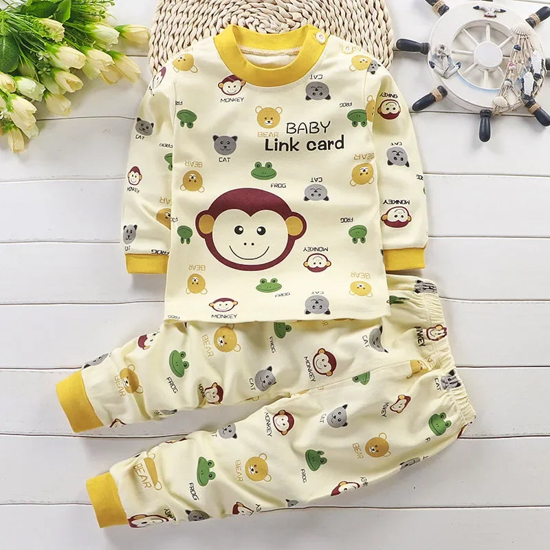 Children Sets Kids Clothes Boys Girls Suit Pajamas Children Clothinng Pants Cartoon Autumn Winter Sleepwear Outfits Cotton