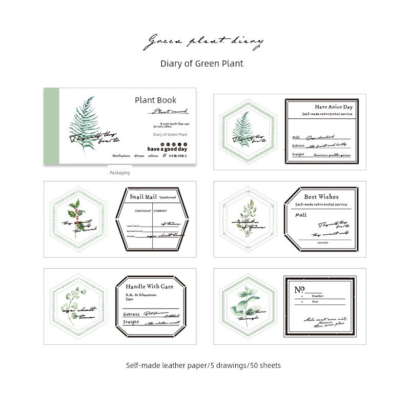 Plant Tearable Decoration Retro Artsy Record Book