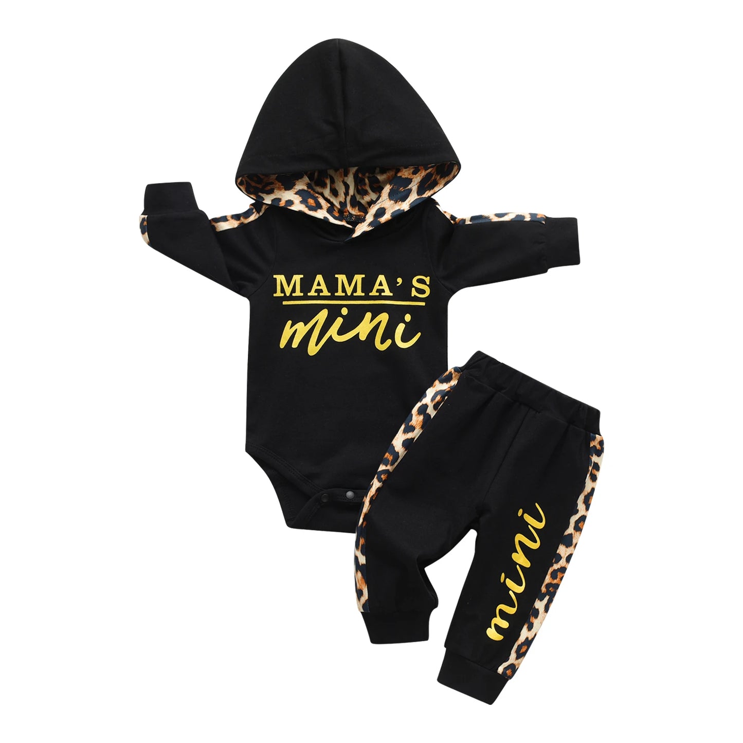 2PCS Newborn Baby Girl Spring Autumn Clothes Set Toddler Girls Letters Printed Long Sleeve Hooded Top and Pants Fashion Outfit
