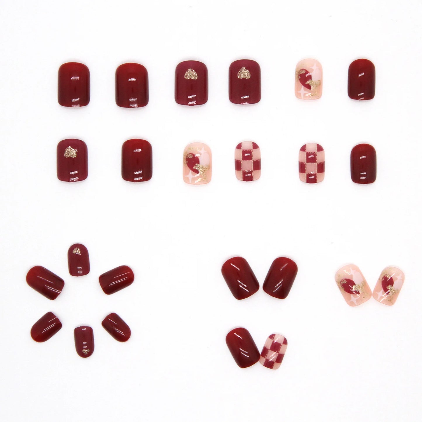 Sweet Mountain Tea Wearable Pink Press On Fake Nails Tips With Glue false nails design Butterfly Lovely Girl false nails
