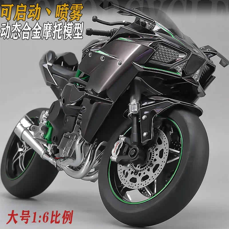 Spray1:6 Kawasaki Ninja H2R Alloy Metal Diecast Motorcycle Model Car Outdoor Sports Classic Sentiment Collect ornaments