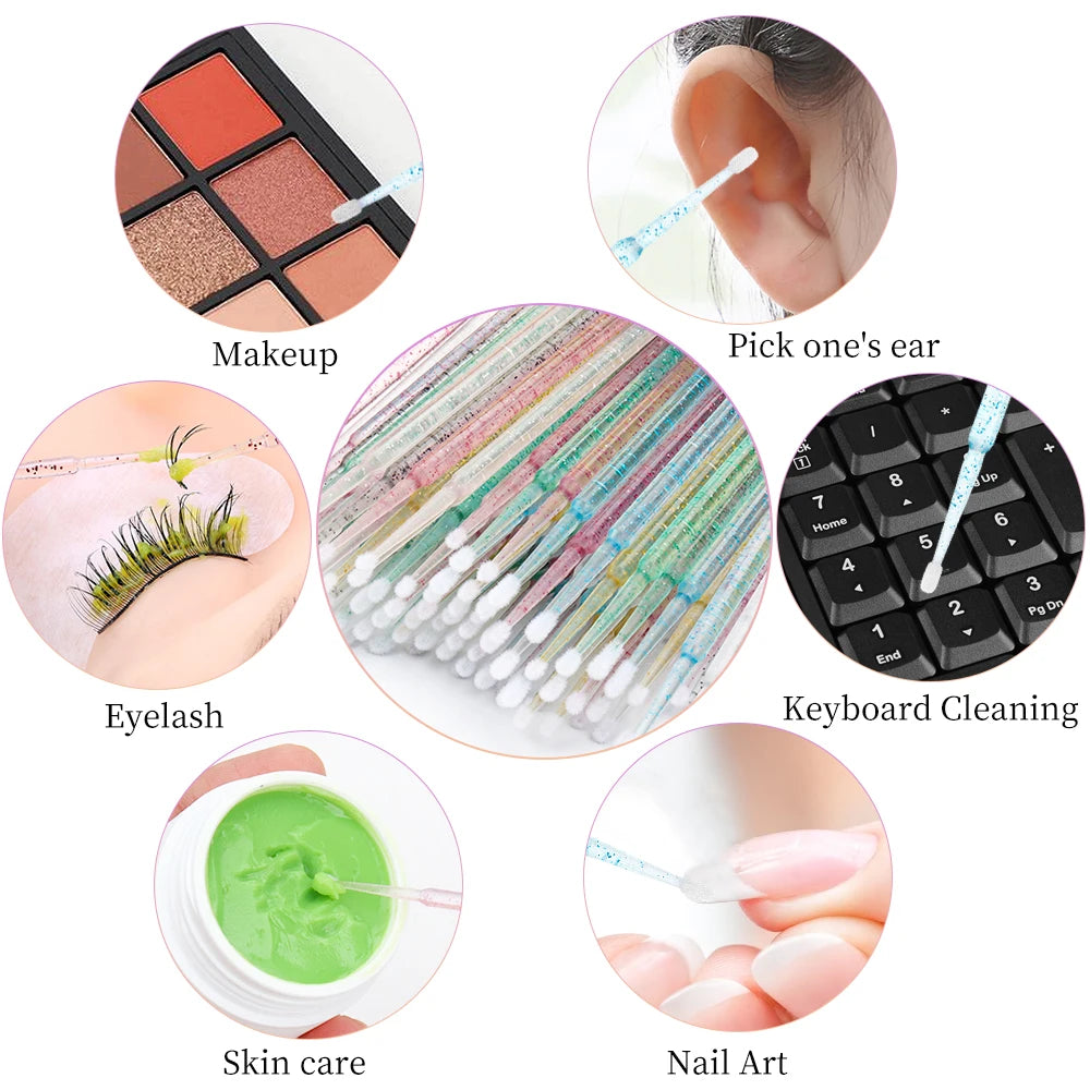 200 Pcs Eyelash Extension Makeup Set Special Eyelash Removal Micro Brush Lipline Brush