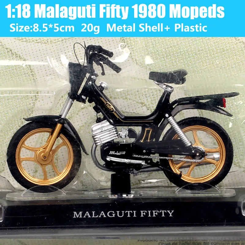 1/18 Scale Testi Militar Beta Boy Benelli Motorella Montesa Velosolex 2200 Malaguti Negrini Harvard Moped Model Bike Scooter Toy