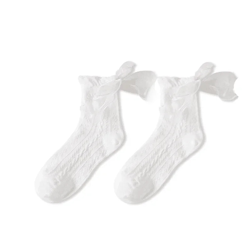 Woman Socks Solid Black White Lolita Lacework Ruffle Socks Summer Thin Japanese Style Kawaii Sweet Girls Cute Short Socks Women