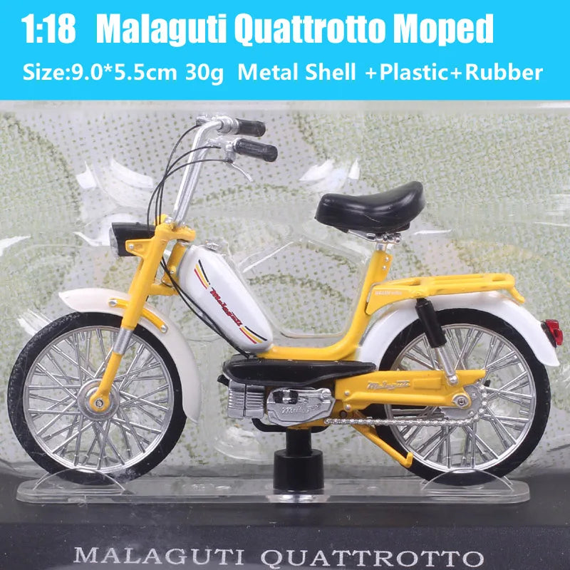 1/18 Scale Testi Militar Beta Boy Benelli Motorella Montesa Velosolex 2200 Malaguti Negrini Harvard Moped Model Bike Scooter Toy