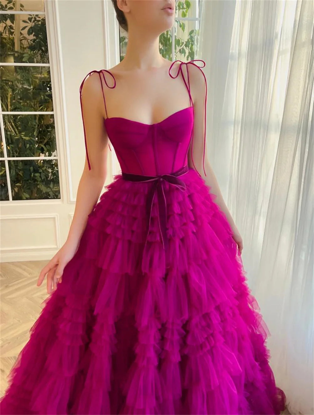 Sansa Sexy Spaghetti Strap Fuchsia