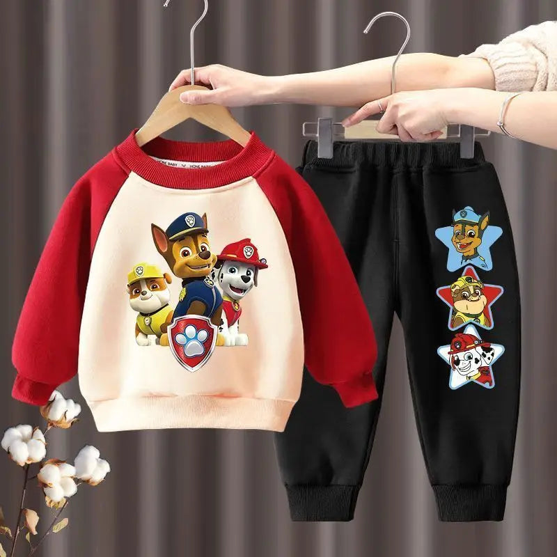PAW Patrol Spring  Autumn Children's Sweatshirt Sets Cartoon Print Boys Hoodies and Long Pant 2pcs Suit Kids ThinTracksuit New