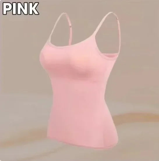 Cami Bra – Women's Camisole With Built In Padded Bra Vest Dropshipping As Seen on Tiktok Pink Top For Women Pajamas Home Wear