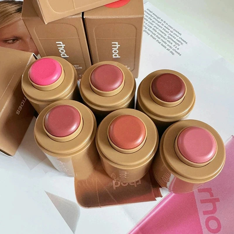 Rhod Blush Stick Cream New Hailey Lip and Cheek Pocket Rouge Piggy Authentic Girl Make Up Set