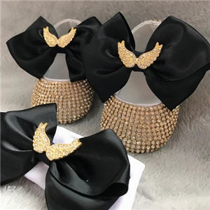 Dollbling Baby Girl Leopard Design Luxury Crown Jewelry Diamond Bling Ballerina Shoes First Communion Outfit Nursery Decoration