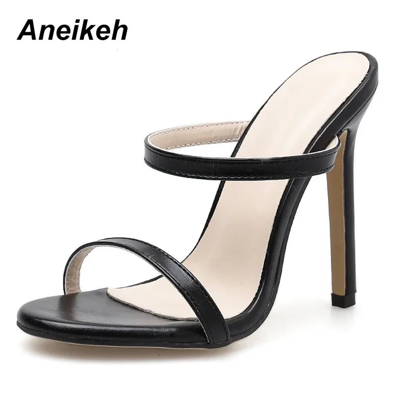 Aneikeh 2025 Women Sandals Stiletto High Heel Shoes Strap Ankle Wrap OL Sexy Pumps Party Dress Dropshipping Shoes Size 35-40