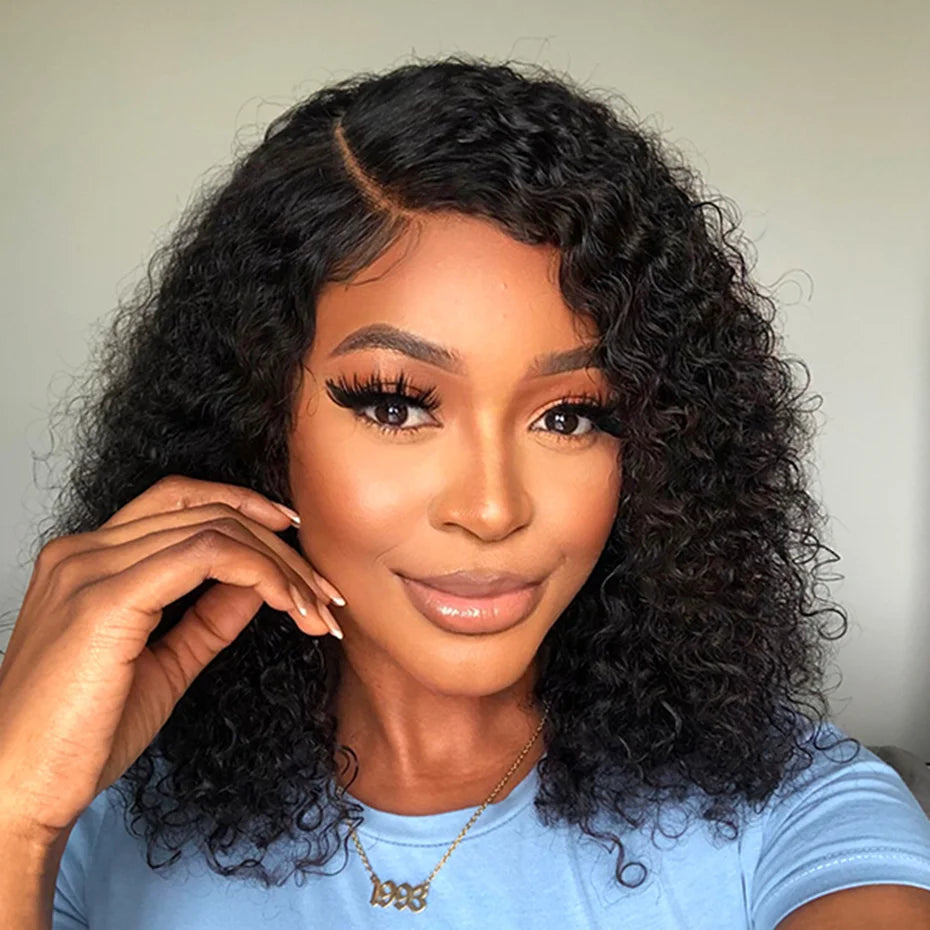 Brazilian Deep Wave Frontal Wig Transparent 13x4 Lace Front Human Hair