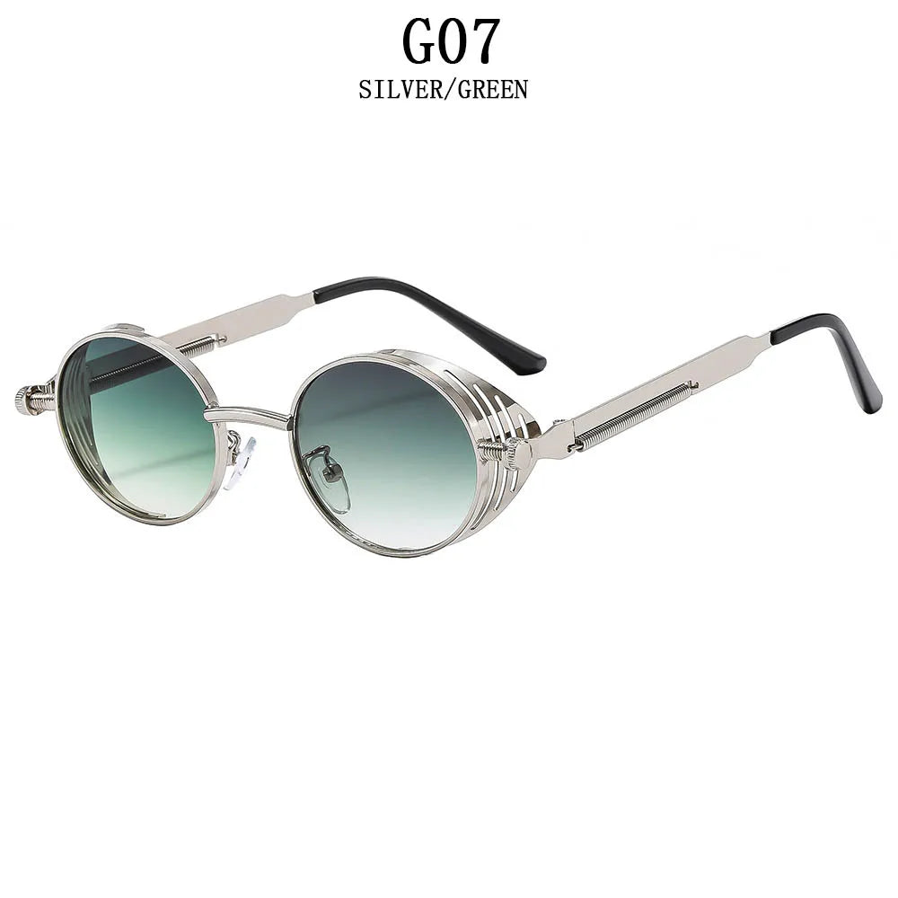 Oval Steampunk Sunglasses For Men Retro Designer Fashion Glasses Luxe Punk Sunglasses Women Gafas De Sol Hombre Zonnebril Heren