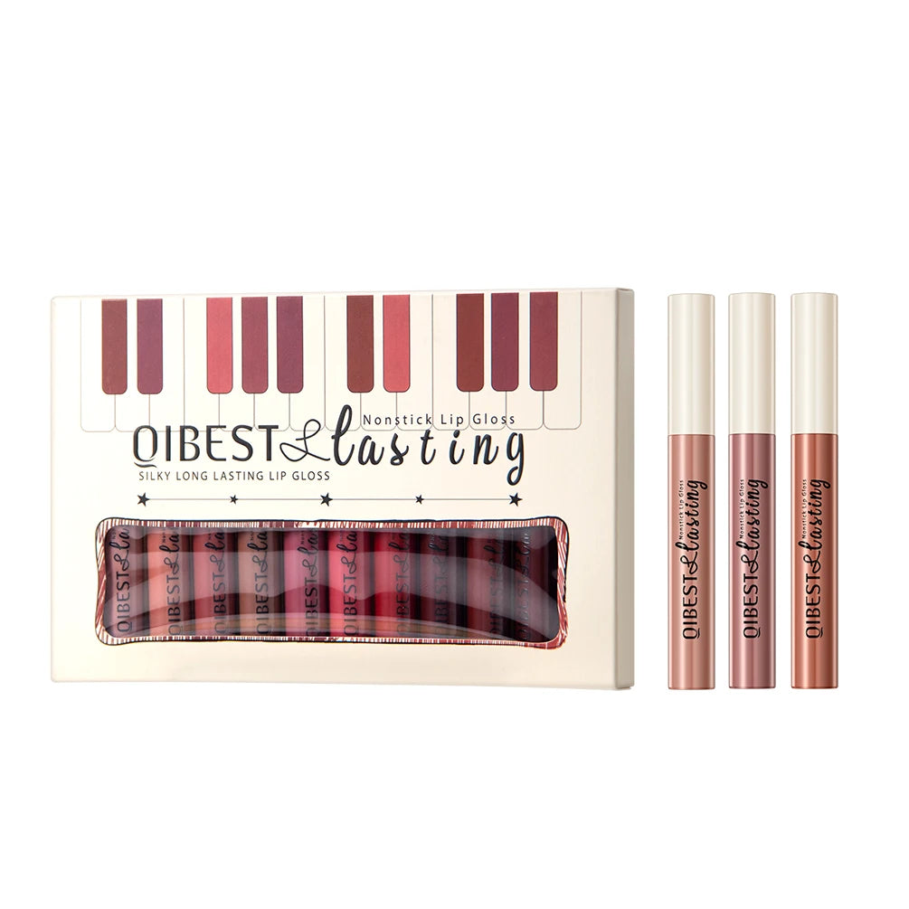 12 non-stick cup lip glaze set velvet matte mist liquid lipstick waterproof