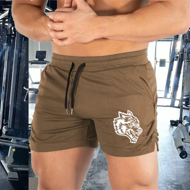 Wolf Head Men's Leisure Sports Shorts Elastic Beach Shorts Running Gym Sports New Three Quarter Pants Summer Fashion M-3XL