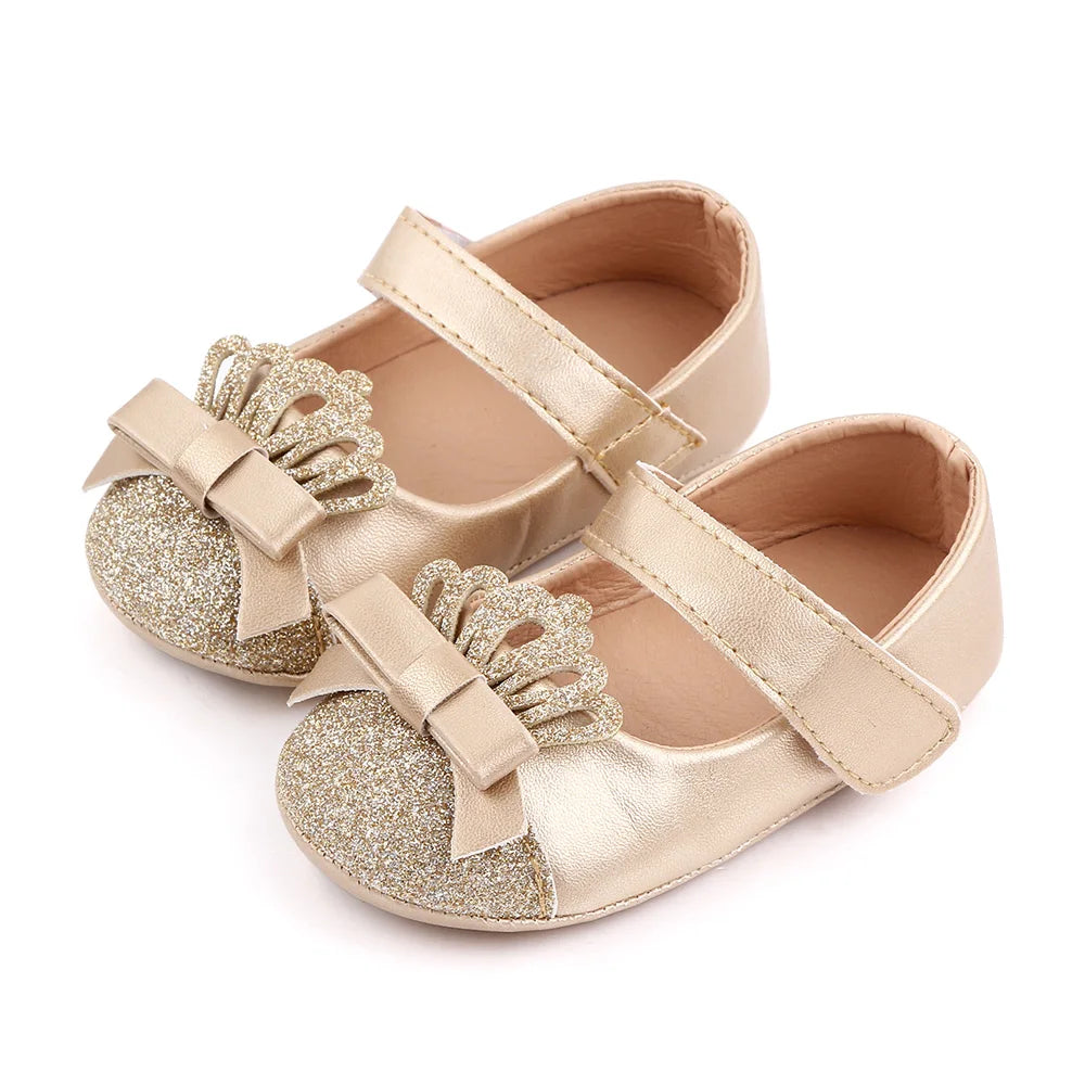 Baby Girl Shoes Cute Crown Soft PU Mary Jane Shoes Anti-slip Sole Spring Summer Sandal for 0-6-12m
