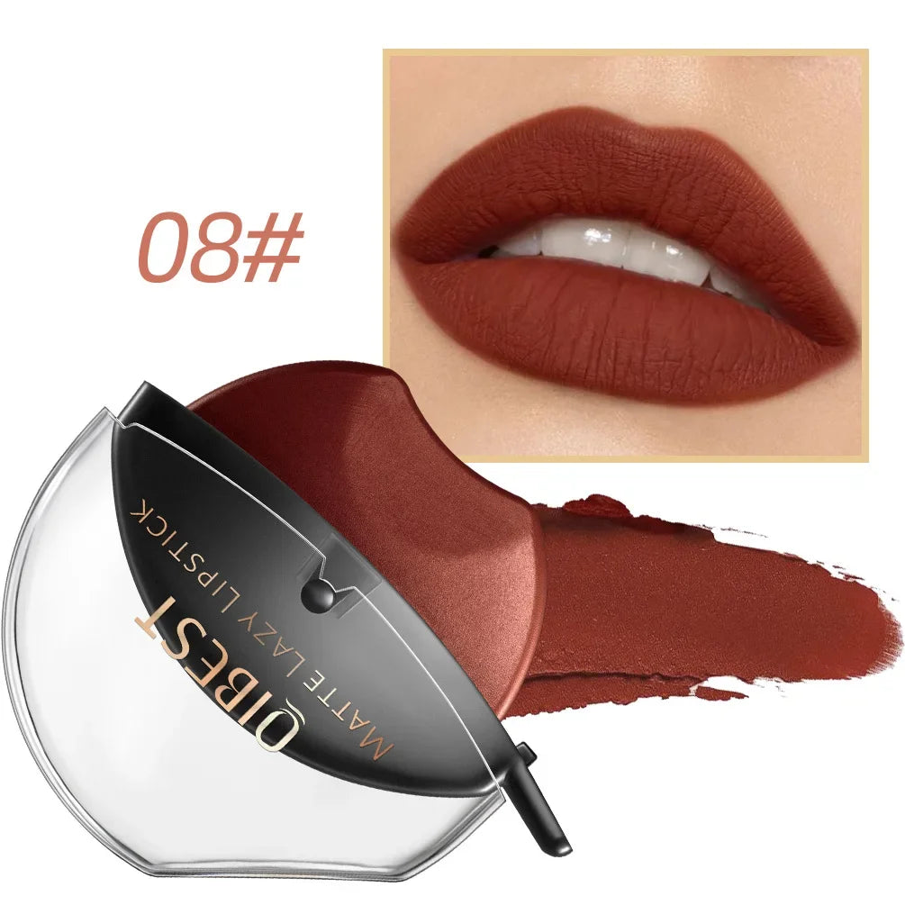 Lip-shaped Lipstick Makeup Lazy Lipstick Velvet Matte Moisturizing Lip Gloss Waterproof Non-stick Cup Long Lasting Makeup