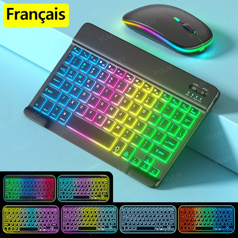 Wireless Bluetooth Keyboard for iPad Tablet Cell Phone Slim Backlit Rechargeable Tablet Keyboard Spanish Korean for Xiaomi Pad 6