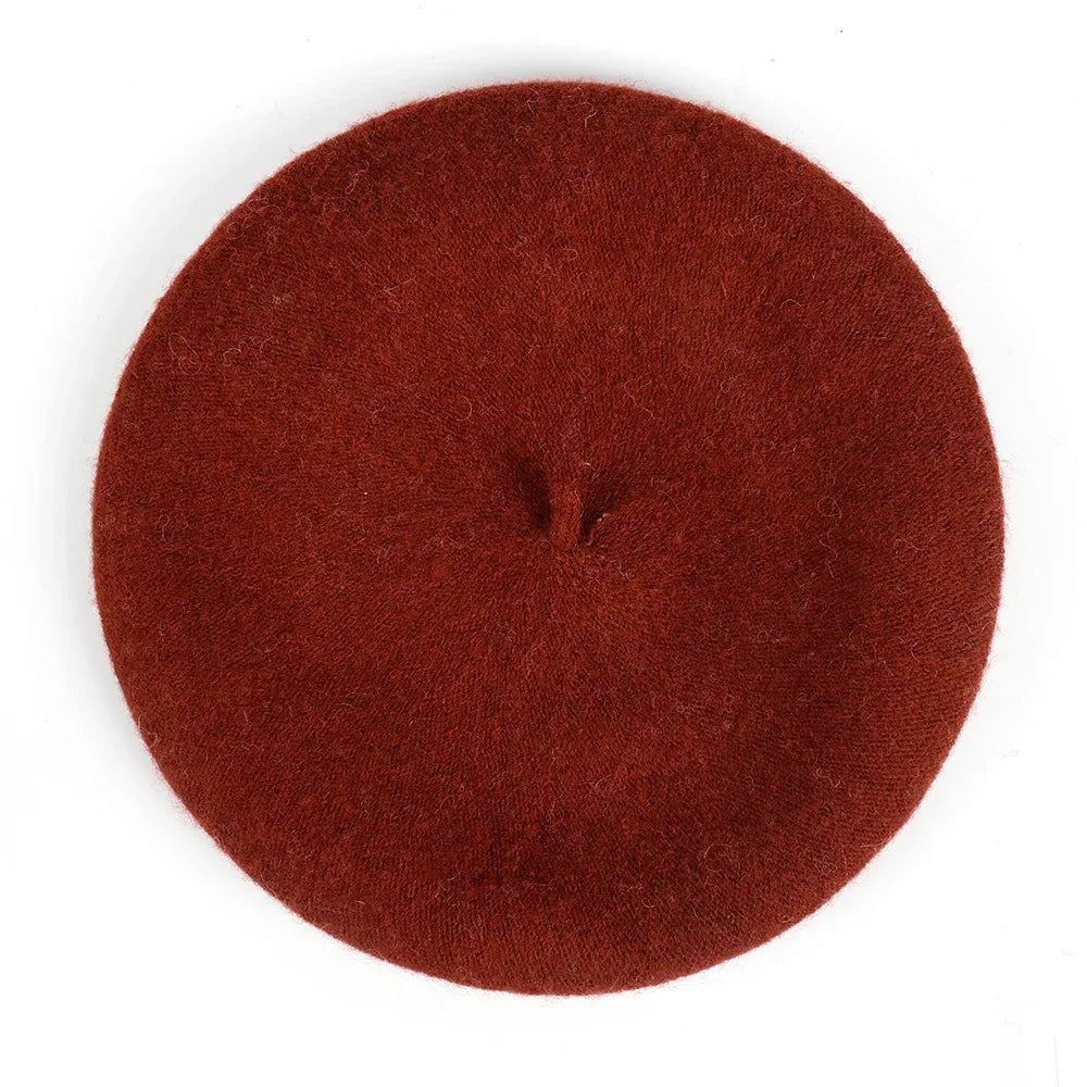 100% Wool Retro Beret Hat Autumn Winter Women British Hepburn stylish Artist Painter Hats Thick Warm Woolen Pumpkin Beanies Cap