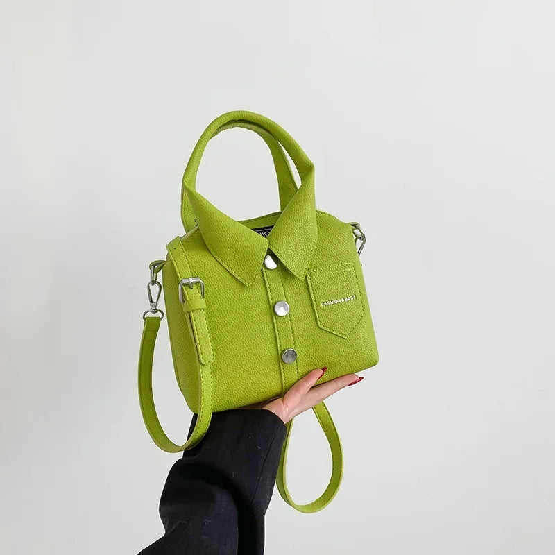PU Square Compact Shoulder and Crossbody Bags Zipper Unique Design High Quality Hand Bags