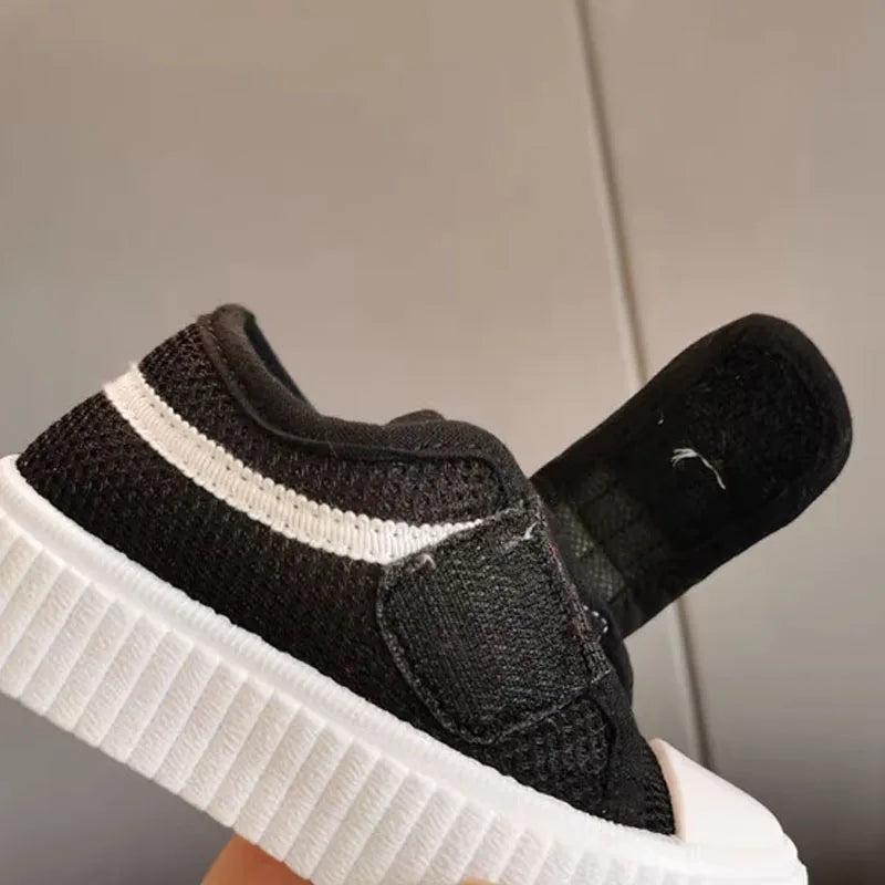 Children's Fashion Thick Sole Canvas Shoes Kids Breathable Casual Sneakers 2025 Spring New Toddler Girls Boys Chic Flats Shoes