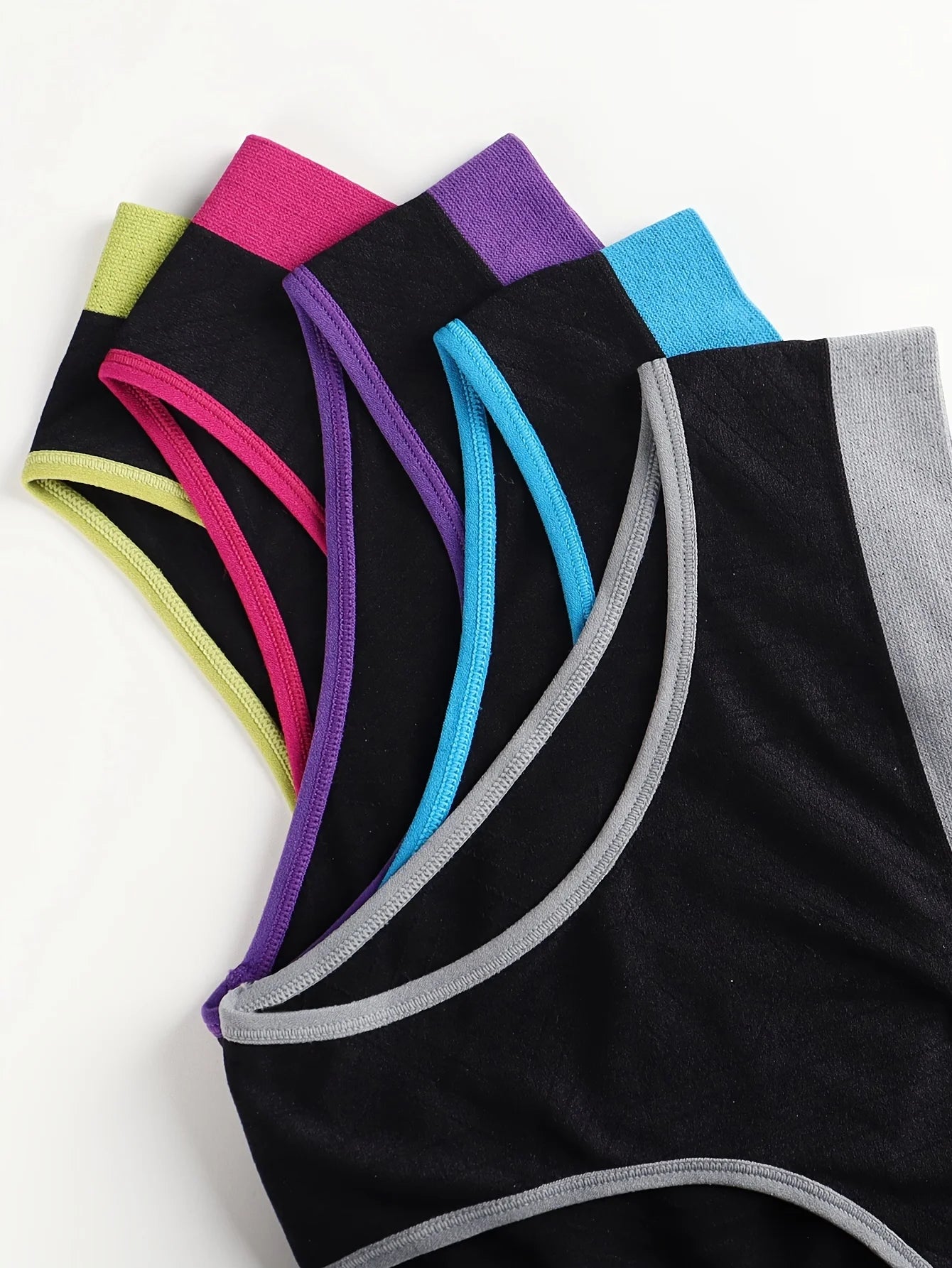 10pcs Women's Panties Seamless Panties Low Waist Seamless Panties Fashion Clash of Colors Comfortable Shape Black Panties