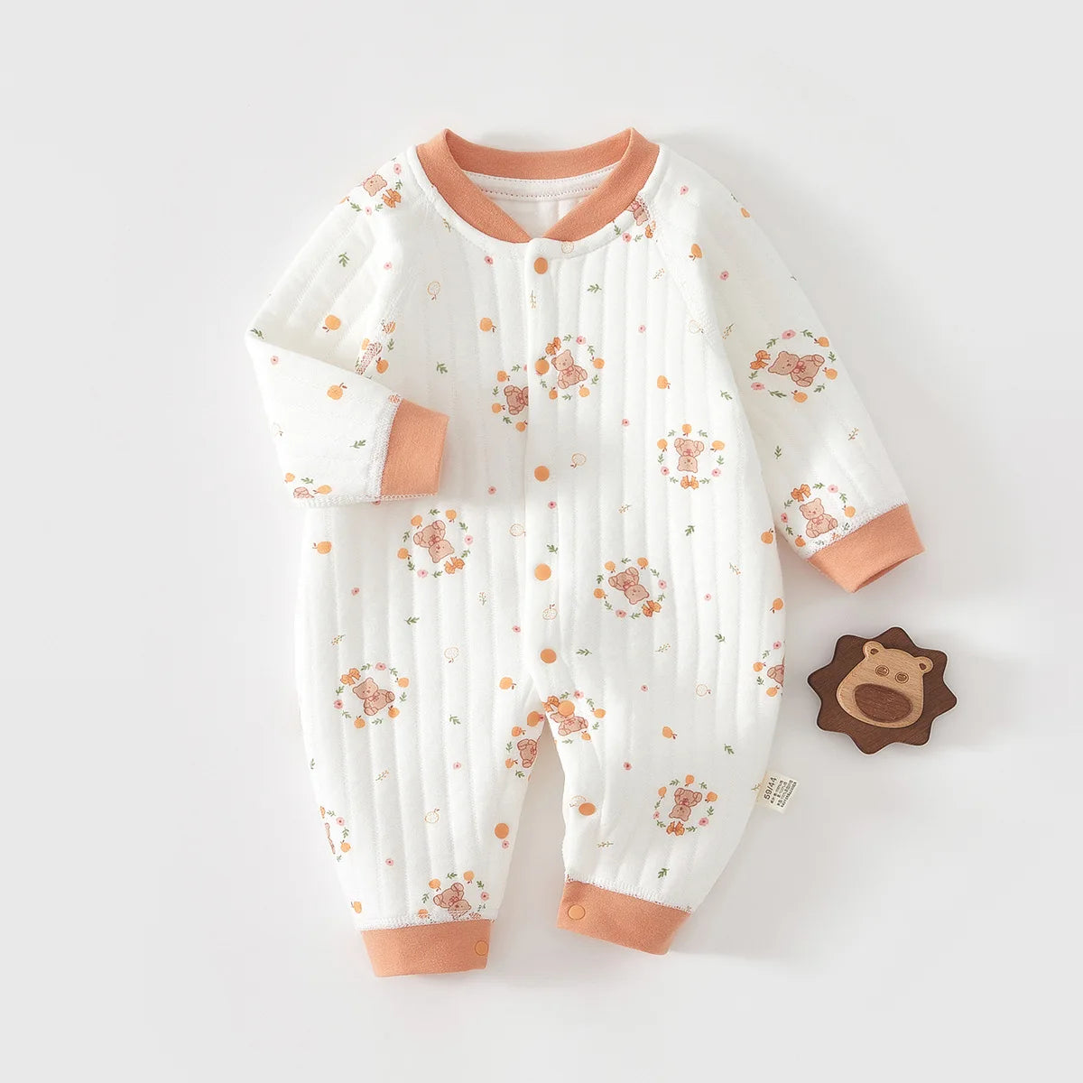 Baby Jumpsuit Clothes Winter Thickening 100% Cotton Boys Girls Cute Printed Bear Romper Infant Onesie Spring Trend 1-3-6-9-12M