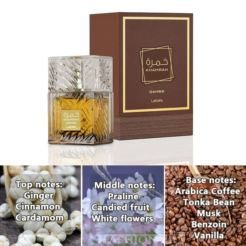 100ml Original Khamrah Qahwa 3.4 Oz Eau De Toilette for Men and Women Perfume Middle East Arab Dubai Perfume