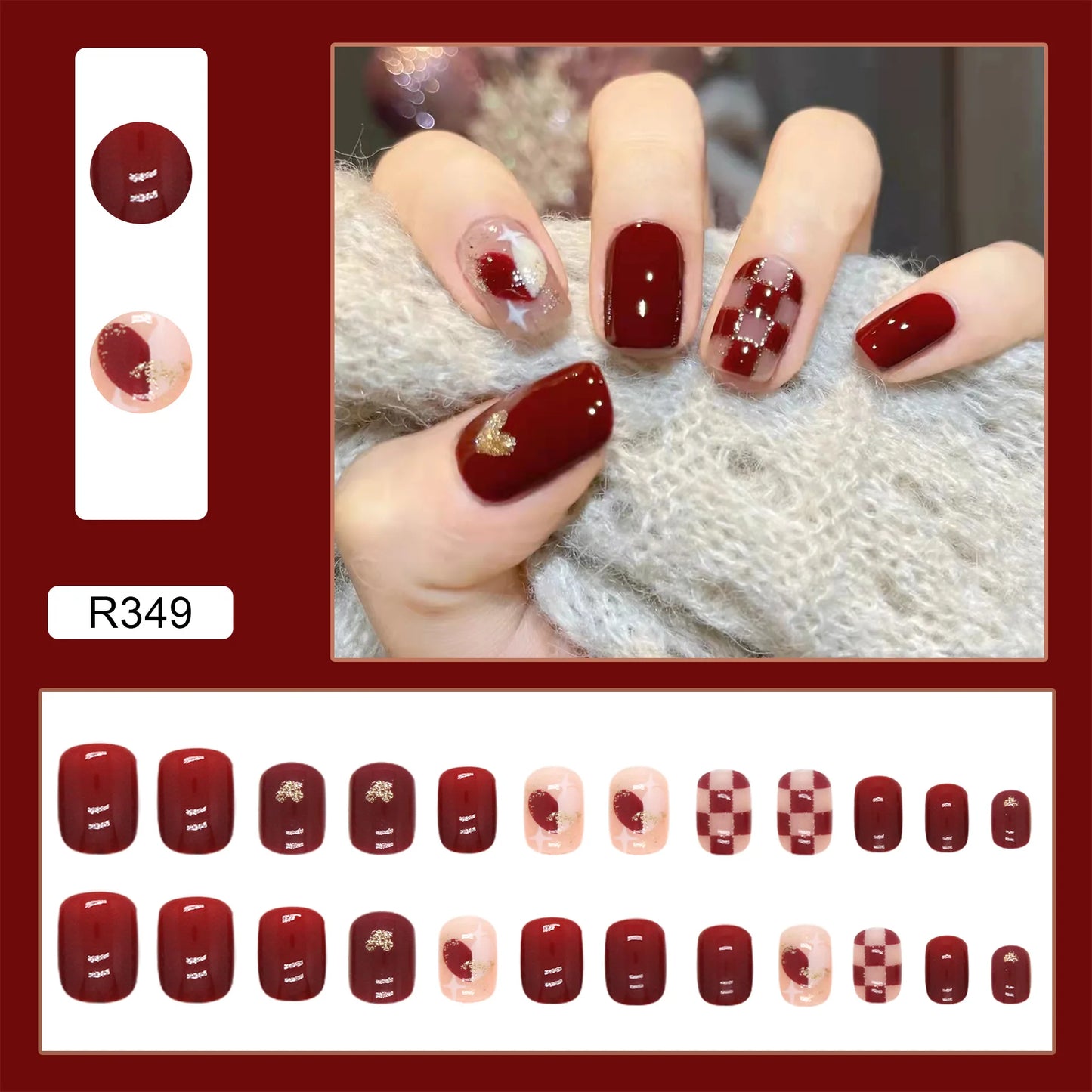 Sweet Mountain Tea Wearable Pink Press On Fake Nails Tips With Glue false nails design Butterfly Lovely Girl false nails