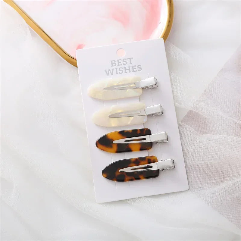 Simple Wild Leopard Seamless Hair Clip Women Acetate Sheet No Bend Bangs Clip Duckbill Clip Hairpins Hair Styling Tool