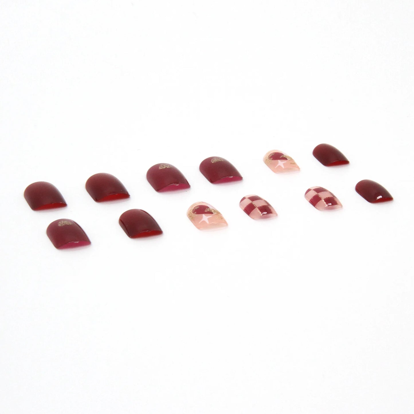 Sweet Mountain Tea Wearable Pink Press On Fake Nails Tips With Glue false nails design Butterfly Lovely Girl false nails
