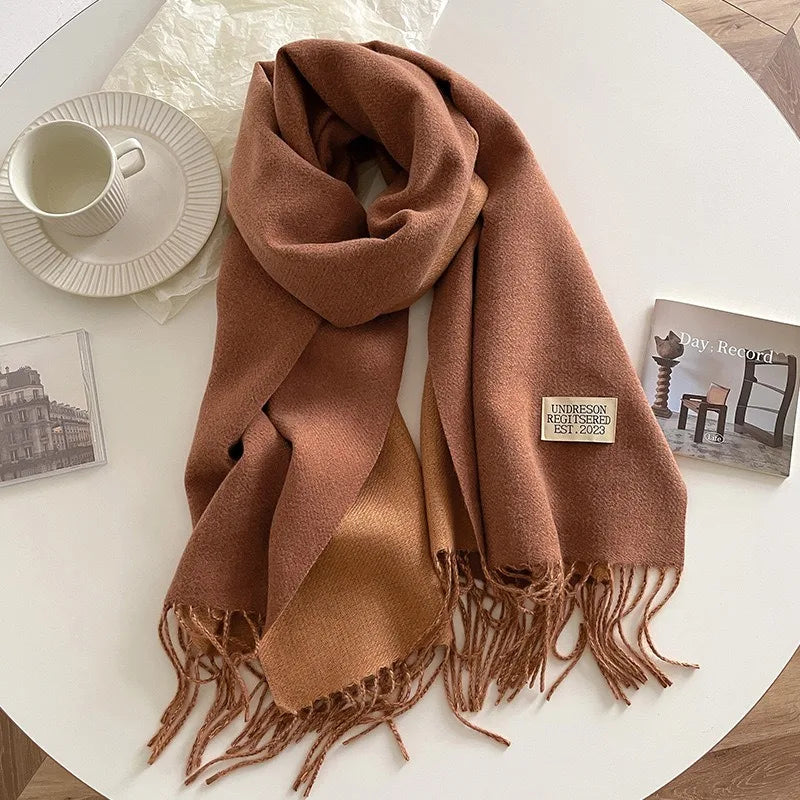 Ladies Scarf Women's Winter Scarves Black Scarf Warm Cashmere Red Black Scarf