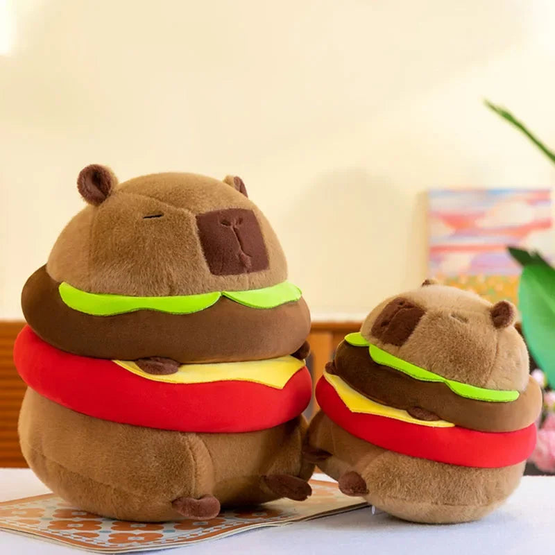 Cute Capybara Plush Toy Hamburger Shape Capibara Plush Toy Fluffty Kawaii Soft Plush Doll Best Birthday Gifts For Kids