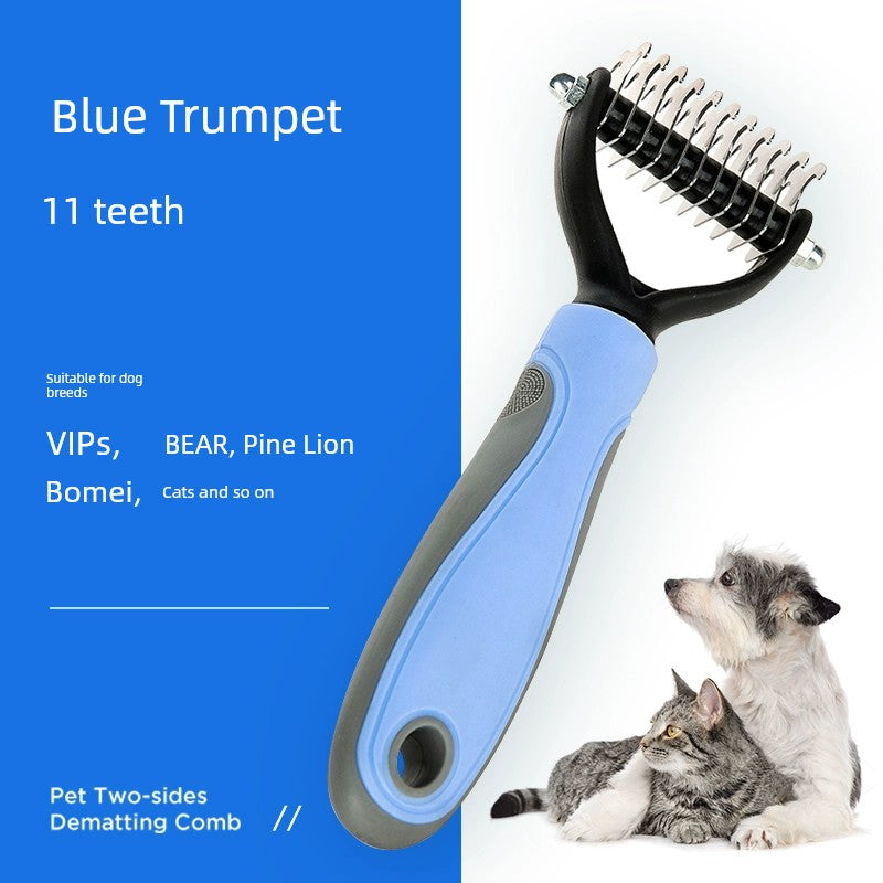 Dog Hair Comb Knot Untying Comb Longhair Special Pet Cat Bottom Velvet Handy Gadget Faded Hair Large Dog Golden Retriever Cleaning Brush