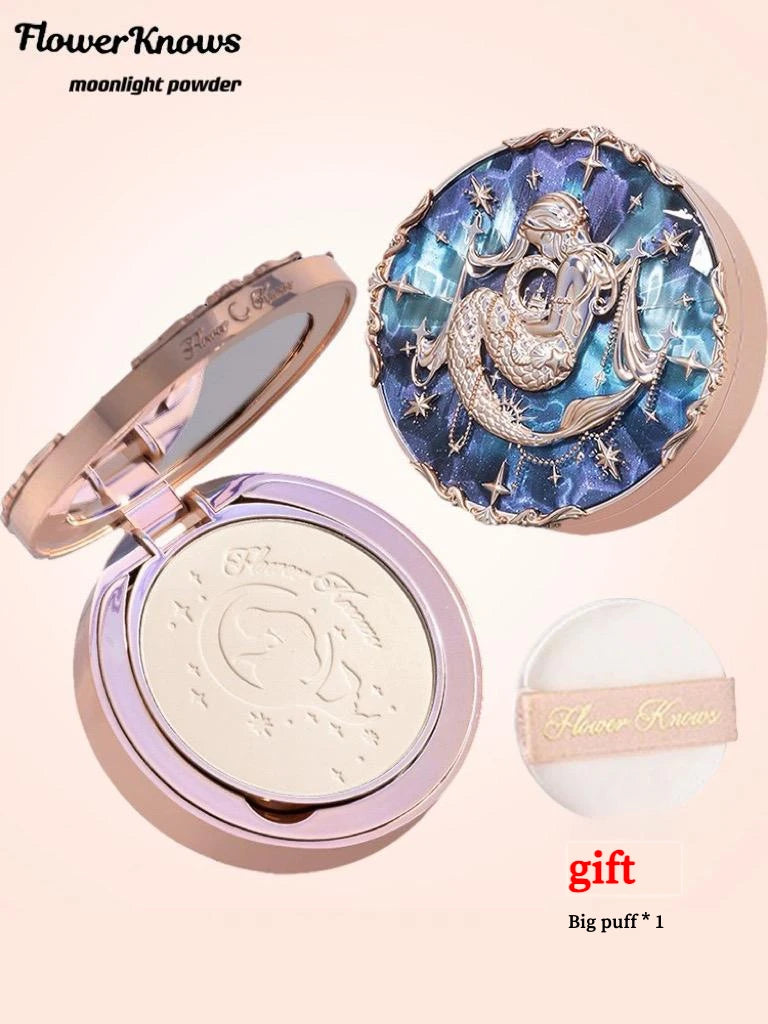 Flower Knows Strawberry Cupid Setting Powder Long-lasting Oil Control Matte Flawless With Puff Finish Color Retention Makeup
