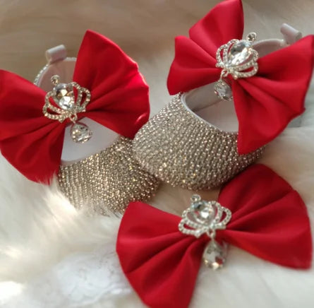Dollbling Baby Girl Leopard Design Luxury Crown Jewelry Diamond Bling Ballerina Shoes First Communion Outfit Nursery Decoration